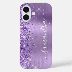 Funda iPhone 16 Purpurada Glam Rosa Brillante Firma
