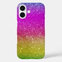 Purpurina arcoiris rosa brillante y brillante