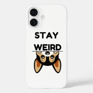 Funda iPhone 16 Quédate raro divertido perro Boston Terrier carica