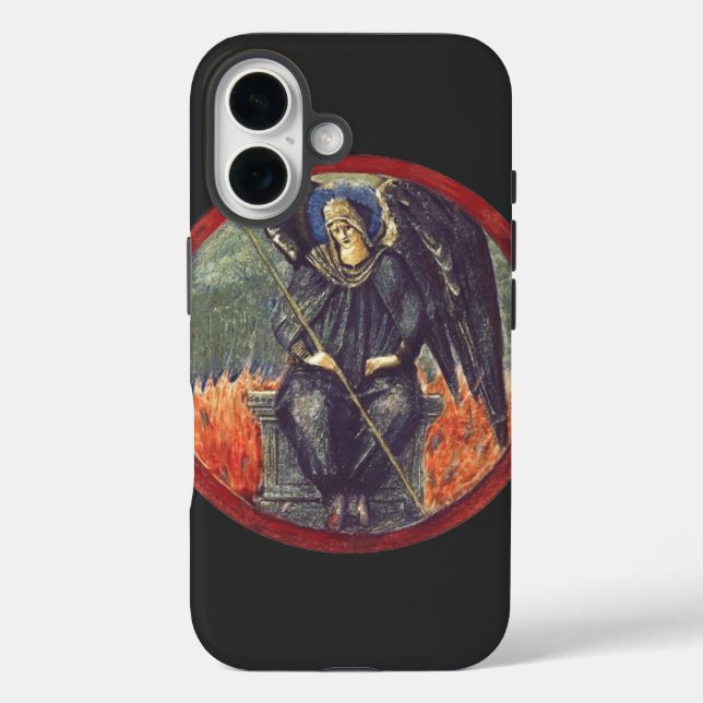 Funda iPhone 16 Querubín negro ángel (Reverso )
