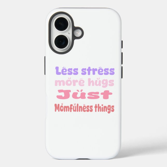 Funda iPhone 16 Quirky Hug Momfulness white (Reverso )