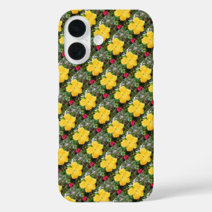 Funda iPhone 16 "Radiancia dorada: Flor amarilla hibiscus en un ár
