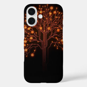 Funda iPhone 16 Raíces digitales: El árbol de circuitos luminoso