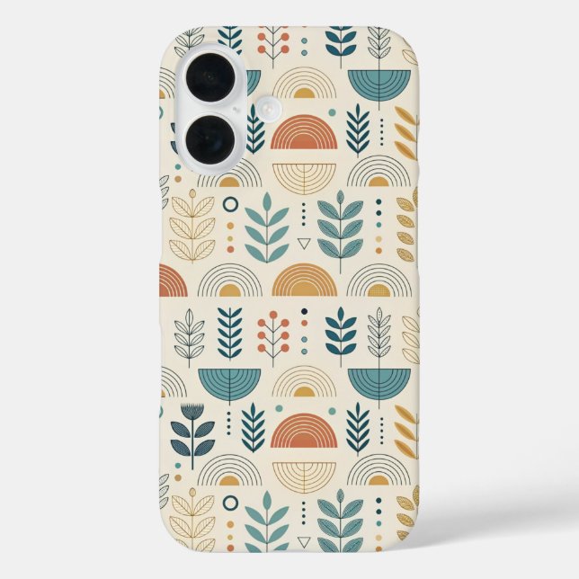 Funda iPhone 16 Rainbow Botanical Minimalist (Reverso )