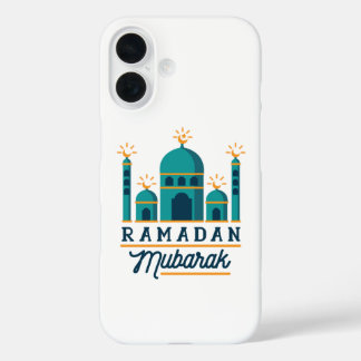 Funda iPhone 16 Ramadan Mubarak Mosque Crescent Art