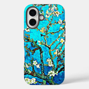 Funda iPhone 16 Ramas con flores de almendro,