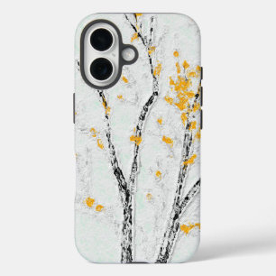 Funda iPhone 16 Ramas de árboles otoñales con hojas de otoño amari