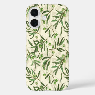 Funda iPhone 16 Ramas de oliva acuarela