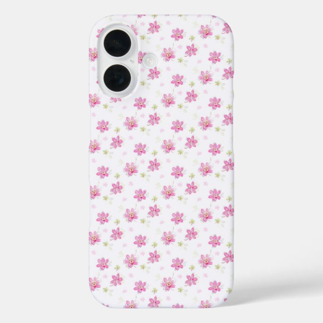 Funda iPhone 16 Ramilletes rosados (Reverso )