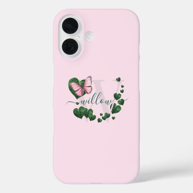 Funda iPhone 16 Ramo de Hojas en Forma de Corazón (Reverso )