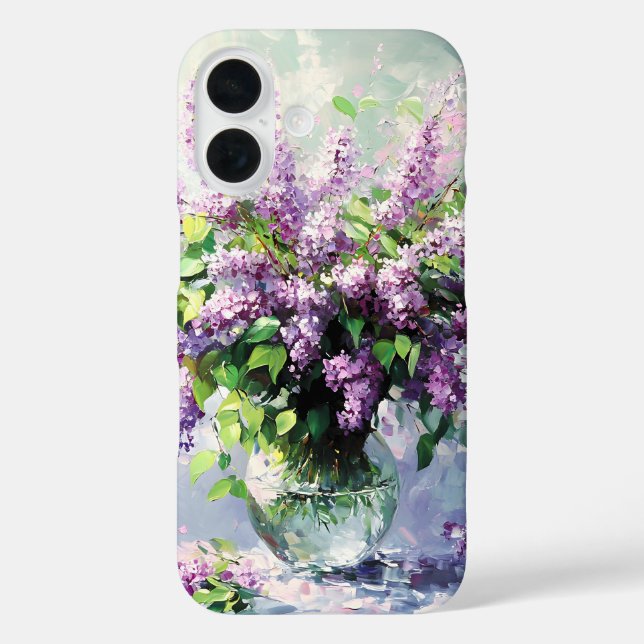 Funda iPhone 16 Ramo de Lilas en Flor de Lavanda (Reverso )