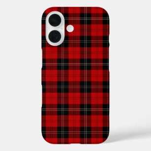 Funda iPhone 16 Ramsay Tartán Placa negra y roja