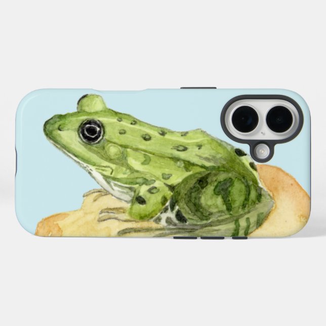 Funda iPhone 16 Rana verde (Reverso (Horizontal))