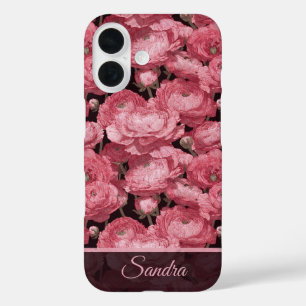 Funda iPhone 16 Ranunculus Clásico Nombre de Regalo de Agradecimie