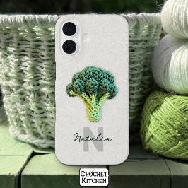 Funda iPhone 16 Rara Elegancia Minimalista Crochet Broccoli Nombre