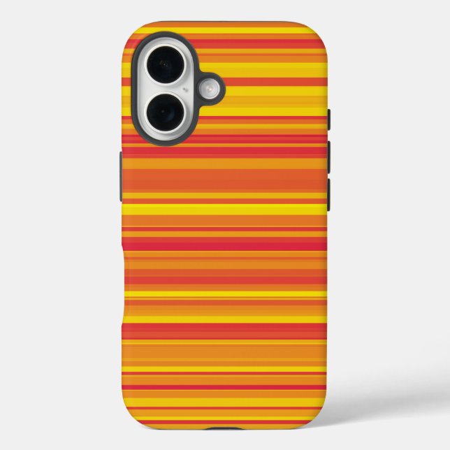 Funda iPhone 16 Rayas amarillas rojas naranja (Reverso )