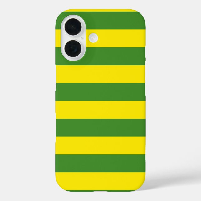 Funda iPhone 16 Rayas amarillas y verdes (Reverso )