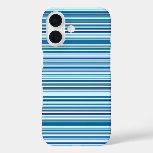 Funda iPhone 16 Rayas azules blancas lindas (Reverso )