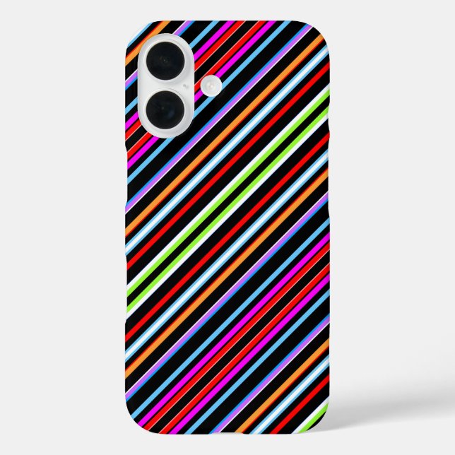 Funda iPhone 16 Rayas coloridas lindas (Reverso )