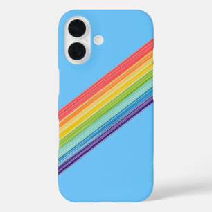 Funda iPhone 16 Rayas de arco iris diagonales