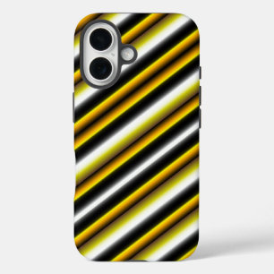 Funda iPhone 16 Rayas de arcoiris blancas amarillas
