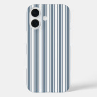 Rayas de caramelo azul-gris y blanco Funda-Mate iP