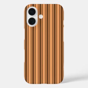 Funda iPhone 16 Rayas de caramelo marrón retro de los años 70