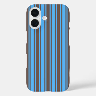 Funda iPhone 16 Rayas de caramelo marrones y azules