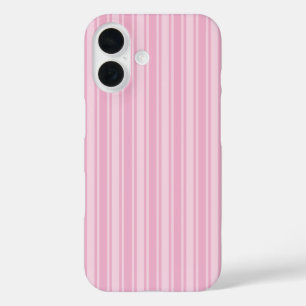 Funda iPhone 16 Rayas de caramelo rosa pálido