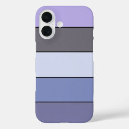 Funda iPhone 16 Rayas De Color Púrpura Y Gris Sobre Papel De Color