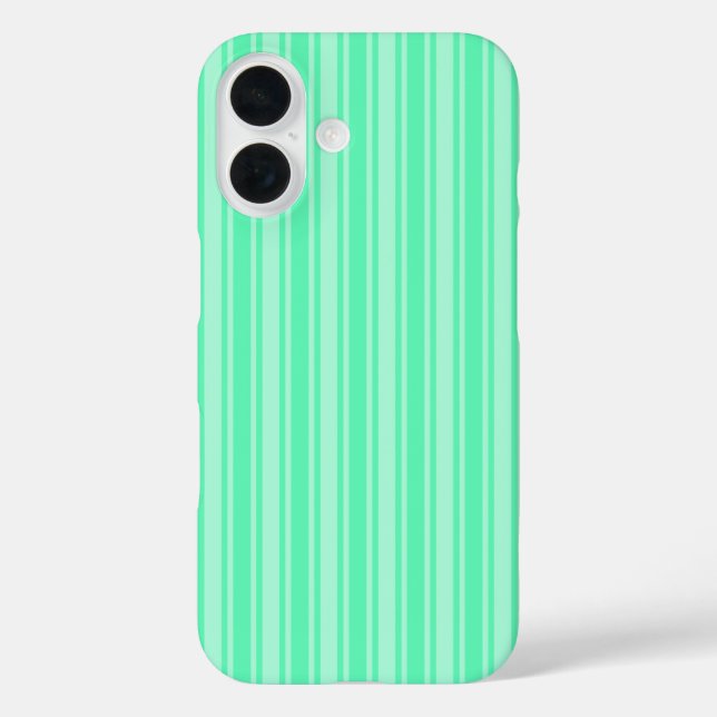 Funda iPhone 16 Rayas de dulces verdes de menta (Reverso )