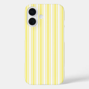 Funda iPhone 16 Rayas de limón amarillo y blanco