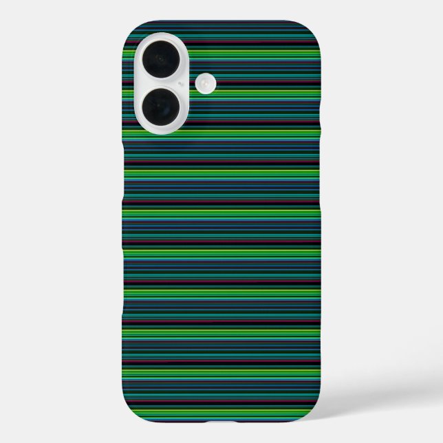 Funda iPhone 16 Rayas de neón coloridas lindas (Reverso )