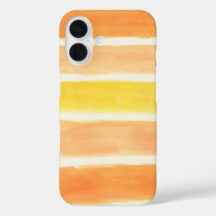 Funda iPhone 16 Rayas de níquel de crema de naranja