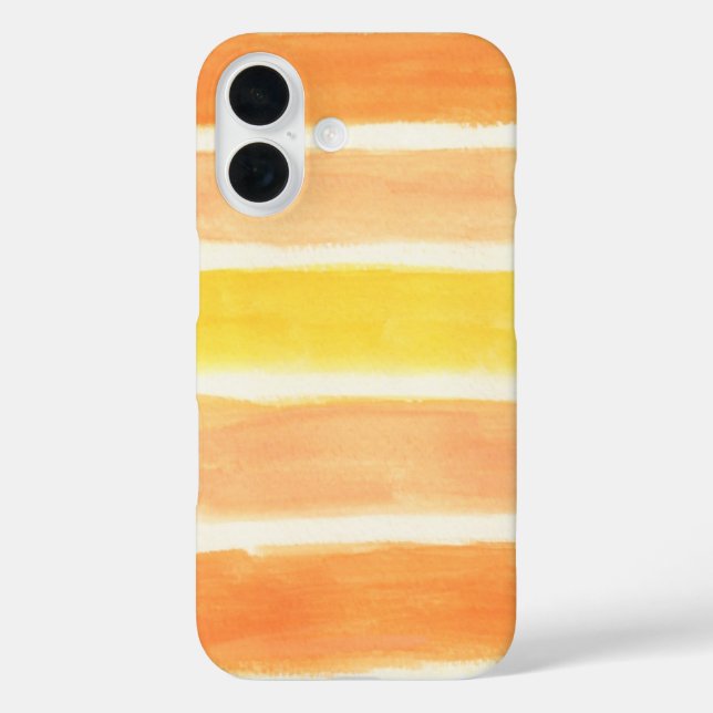 Funda iPhone 16 Rayas de níquel de crema de naranja (Reverso )
