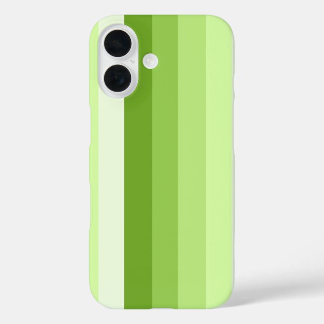 Funda iPhone 16 Rayas de sombra verde limón (Reverso )