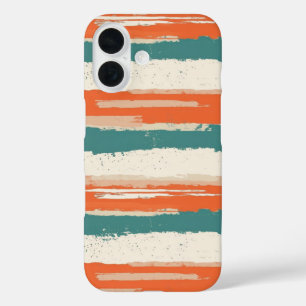 Funda iPhone 16 Rayas Desgastadas Pintadas Abstractas Terracota