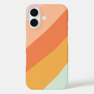 Funda iPhone 16 Rayas diagonales coloridas Pastel de dulce retro