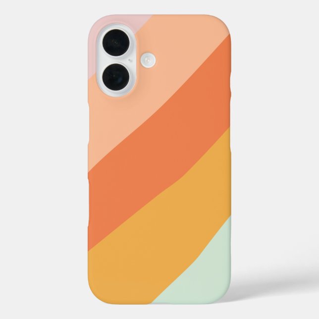 Funda iPhone 16 Rayas diagonales coloridas Pastel de dulce retro (Reverso )