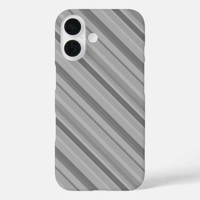 Funda iPhone 16 Rayas diagonales grises (Reverso )