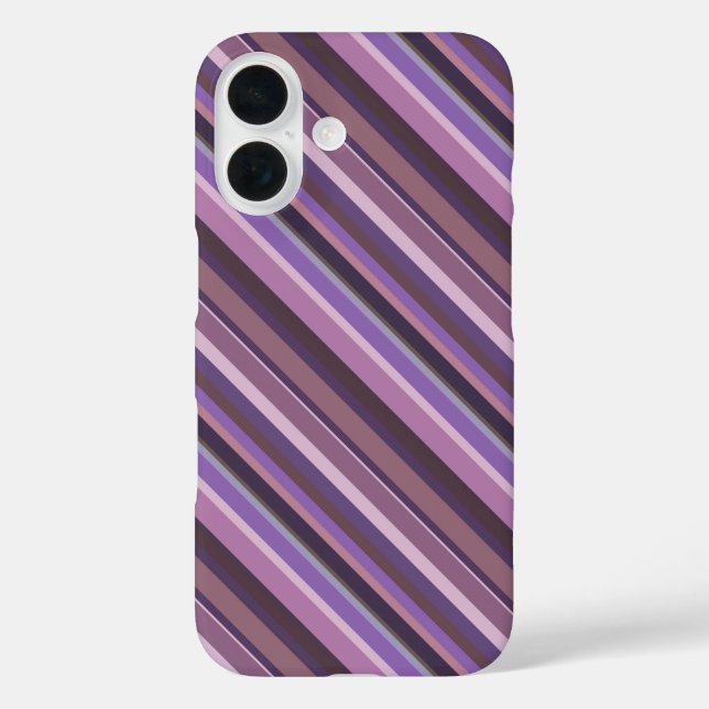 Funda iPhone 16 Rayas diagonales malvas (Reverso )