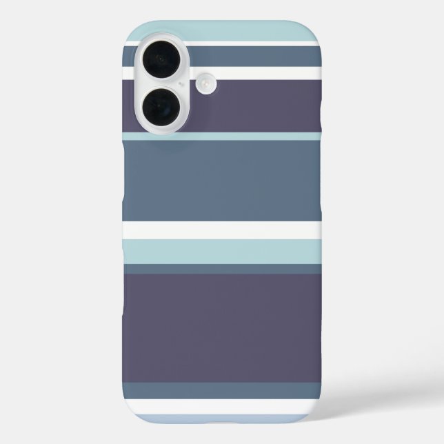 Funda iPhone 16 Rayas gris azulado (Reverso )