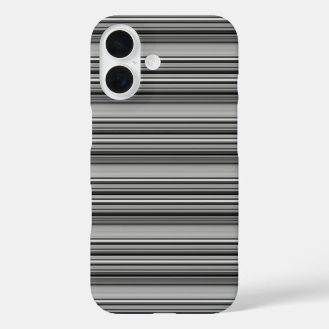 Funda iPhone 16 Rayas grises negras lindas  (Reverso )