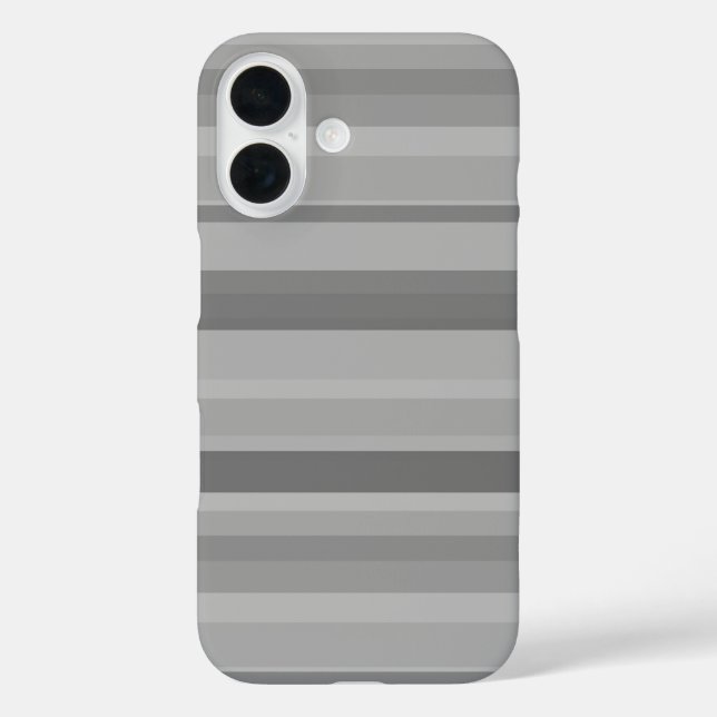 Funda iPhone 16 Rayas horizontales grises (Reverso )