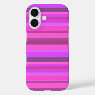 Funda iPhone 16 Rayas horizontales rosadas
