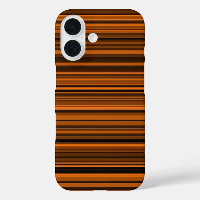 Funda iPhone 16 Rayas Marrones Negras Naranjas (Reverso )