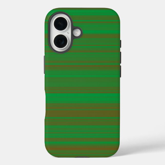 Funda iPhone 16 Rayas marrones verdes (Reverso )