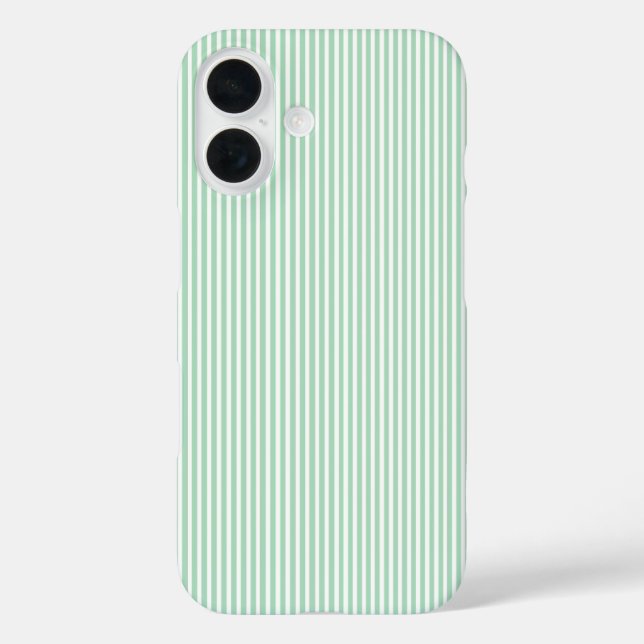 Funda iPhone 16 Rayas Minoritarias - Verde claro Pastel Minimalist (Reverso )
