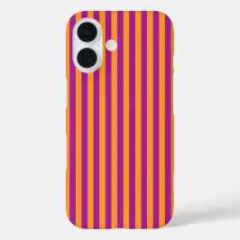 Funda iPhone 16 Rayas Naranjas Moradas Patrón Continuo