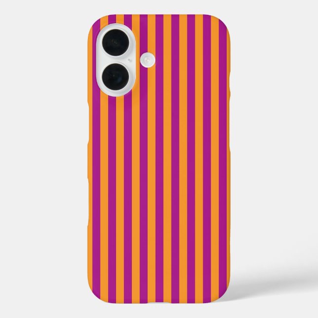 Funda iPhone 16 Rayas Naranjas Moradas Patrón Continuo (Reverso )